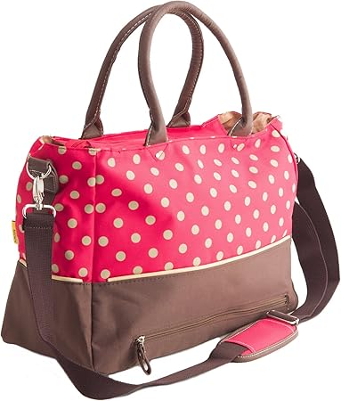 Amazon Co Jp Cross Walker 多機能 マザーズバッグ シンプル ドット レッド ベビー マタニティ