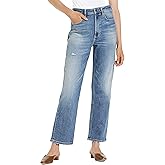 DEAR JOHN 90's Straight Leg Jeans for Women High Rise Ankle Length Comfort Stretch Denim
