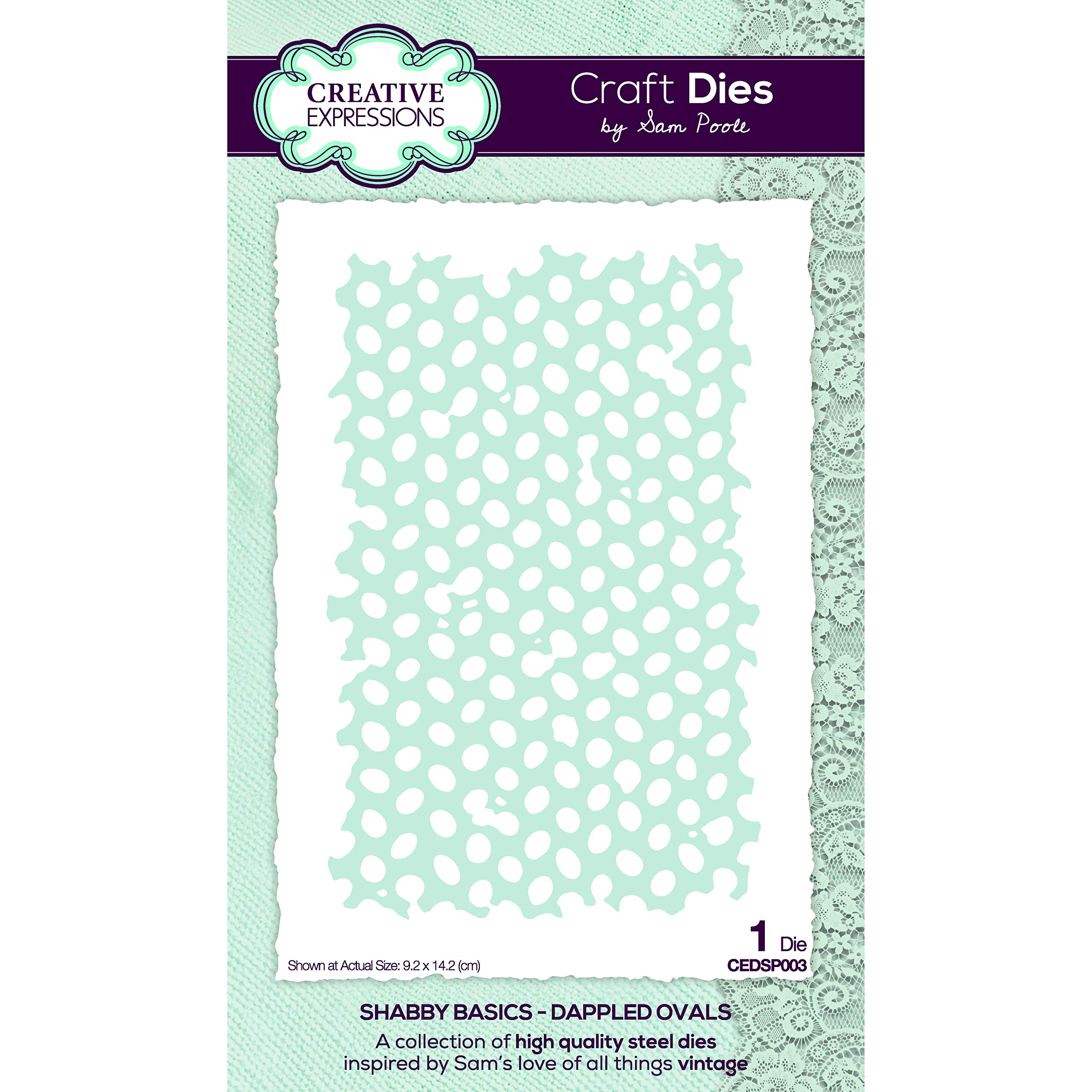 Sam Poole Shabby Basics-Dappled Ovals-Craft Die, Metal, 9.2 x 14.2 cm, CEDSP003