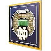 YouTheFan Officially-licensed NCAA Stadium Series 3D Wall Art - multi-layer team stadium replica, detailed sports fan gift, indoor decor