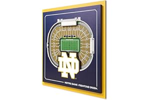 YouTheFan Officially-licensed NCAA Stadium Series 3D Wall Art - multi-layer team stadium replica, detailed sports fan gift, indoor decor