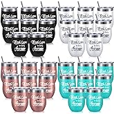 Sieral Thank You Gifts Thank You for Being Awesome Wine Tumbler Employee Appreciation Gifts for Women Men Coworkers Friend Stainless Steel Insulated Tumbler with Straw(Fresh Color,32 Pcs)