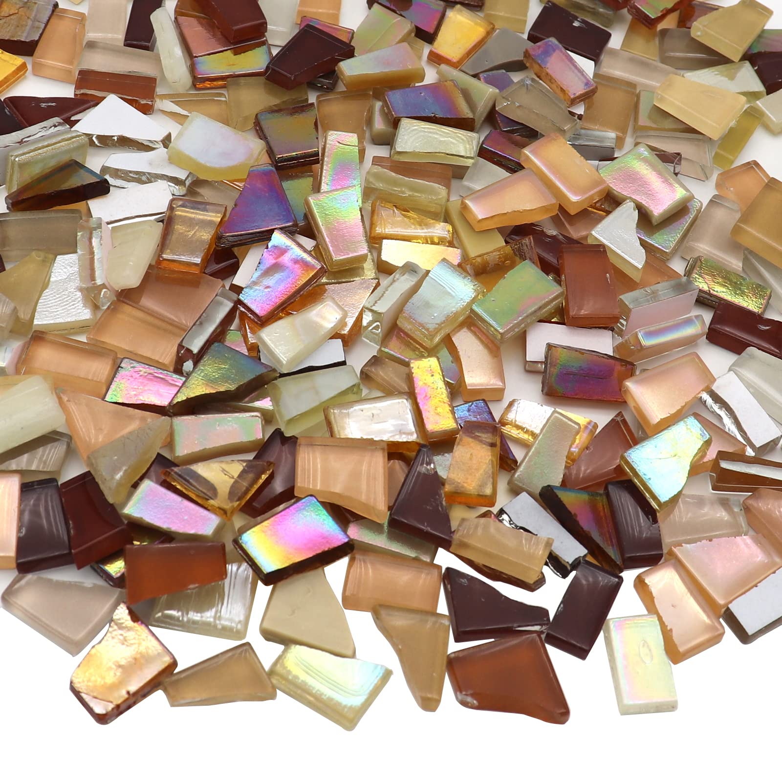 Photo 1 of * very small pieces,* LITMIND Brown Mixed Irregular Glass Mosaic Tiles for Art Crafts, 9oz Value Pack Mosaic Making Supplies, Mosaic Kits for Adults