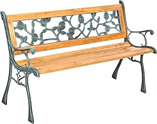 TecTake Gartenbank Parkbank Holz - Diverse Modelle - („Marina“ 124 x 52 x 74cm | Nr. 401424)