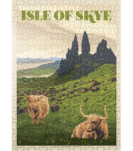 MyPuzzle 500-Piece Jigsaw Puzzle - "Edinburgh Scotland" Sunset Scene, Made In USA
