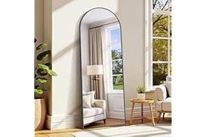 YIROMAN Arched Full Length Mirror, 71”x26” Floor Length Mirror with Metal Frame, Black Full Body Mirror for Bedroom Living Ro