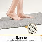 HITSLAM Shower Mat Non Slip 60x40 cm Drain Quick Dry Grey PVC Loofah view 2