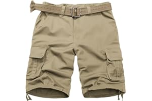 KOCTHOMY Men's Cotton Classic Cargo Shorts Casual Relaxed Fit with Multi Pocket