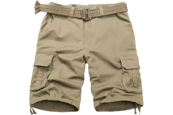 KOCTHOMY Men's Cotton Classic Cargo Shorts Casual Relaxed Fit with Multi Pocket