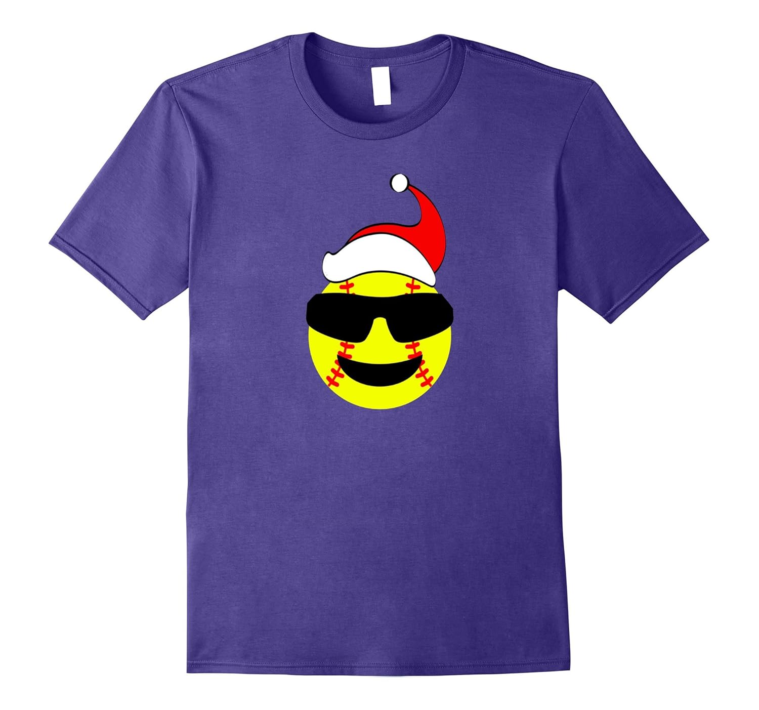 Funny Softball Santa Christmas Gift T Shirt-Rose