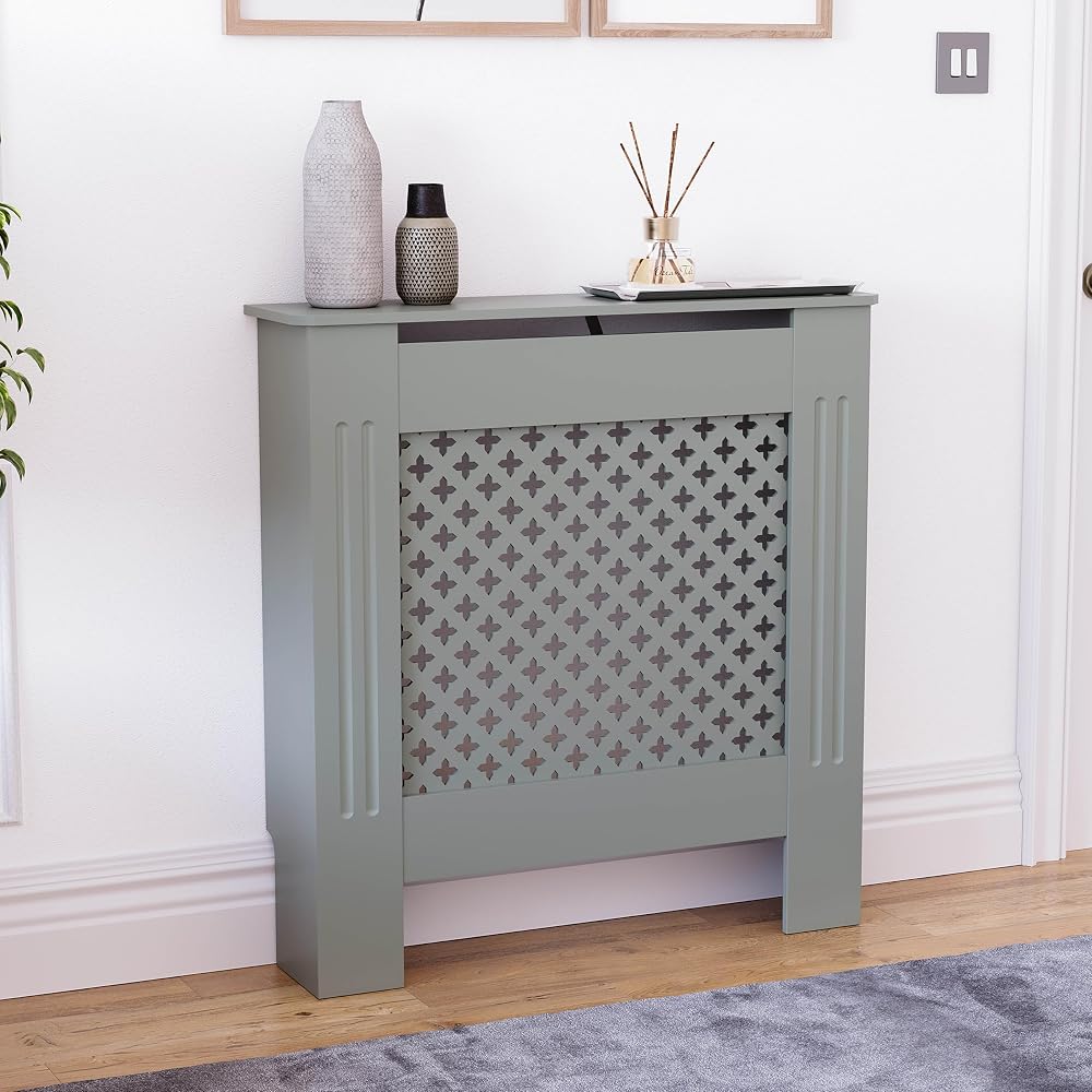 Vida Designs Oxford Radiator Cover Olive Grey Small H82 W78 D19 cm
