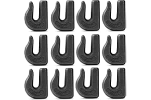 HANDRERLEE 12 Pack Weld-On Chain Grab Hook, G70 3/8" Forged Weld Hook, Heavy Duty Weldable Grab Hooks for Tractors, Truck, Forklift, Trailers - 6,600 lbs WLL