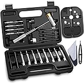 BESTNULE 25pc Punch Set and Hammer, Roll Pin Punch Set with Bench Block | Complete Punch Set, Enhanced Magnetic Bench Block, 4 Replaceable Hammer Faces, Heat-Treated 40#Cr Steel, Compact Case