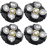 Shaver Replacement Heads Compatible with Microtouch Titanium Head Shaver, for Bald Men 4 Pack