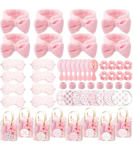 Amazon.com : Honeydak 48 Pcs/ 8 Set Pink Bow Coquette Party  display picture 3