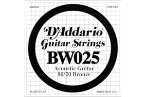 D'Addario 80/20 Bronze Wound Acoustic Guitar String - .025