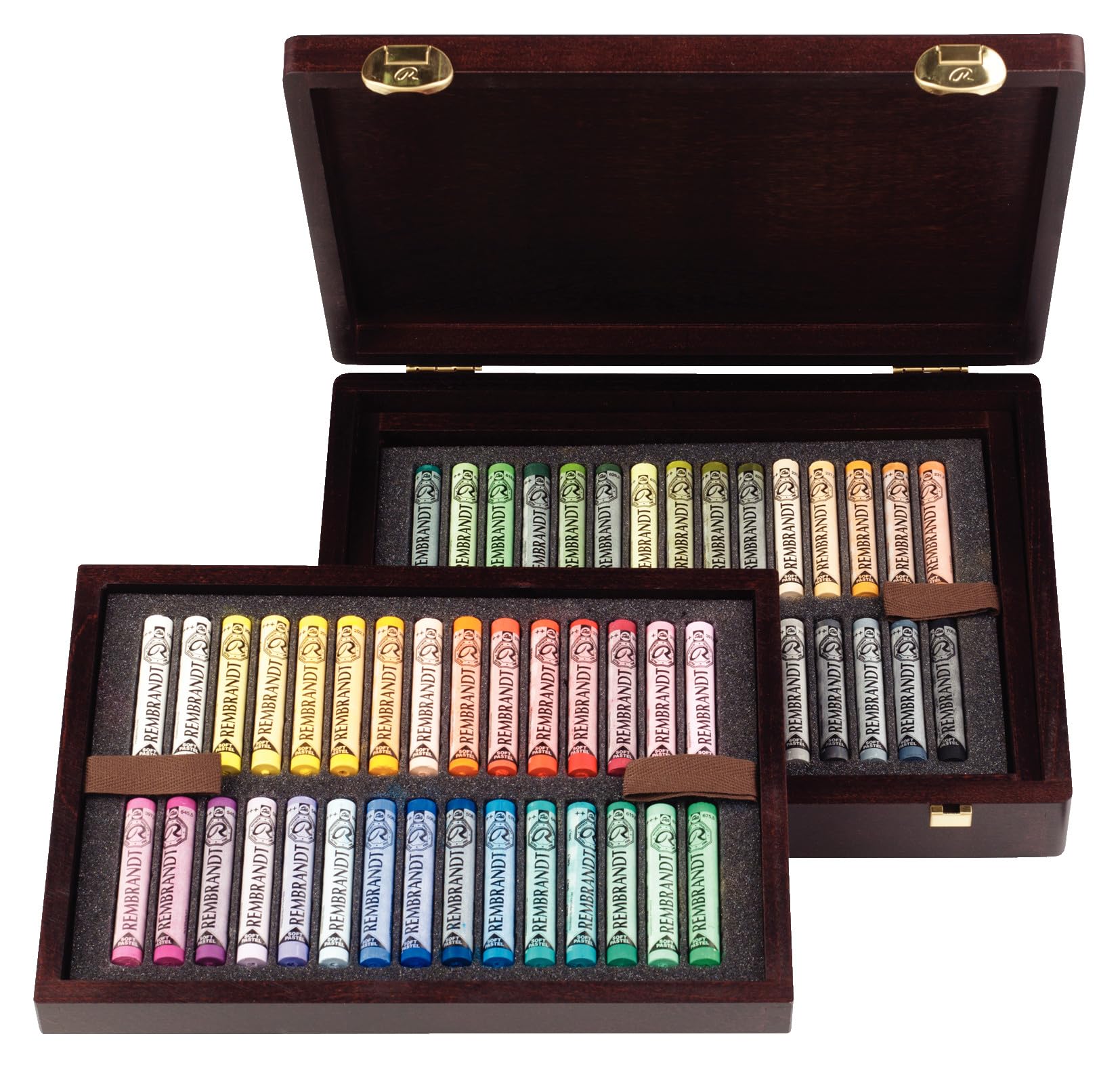 Rembrandt Professional Soft Pastel Set in Luxury Wooden Box | Landscape Selection Deluxe | 60 Whole Pastels