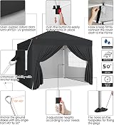 Yaheetech 3x3 Pop-Up Gazebo with Removable Side Panels & Wheeled Bag view 3