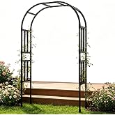 Thickened Metal Garden Arch-59L*94.5H,Trellis for Climbing Plants Outdoor | Trellume Heavy Duty Rust-Proof Iron Arbor Archway for Backyard, Patio, Lawn and Wedding Decorations(20MM Pipe)