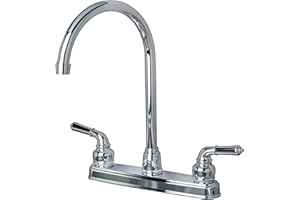 Laguna Brass 1201CP RV/Motorhome Two Handle Non-Metallic High Arc Swivel Kitchen Faucet, Chrome Finish