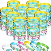 Bucherry 300 Pcs Autism Awareness Bracelet Bulk Autism Acceptance Bracelet Infinity Symbol Wristbands Colorful Puzzle Pieces Silicone Rubber Wristbands Love Support Accessories Gifts