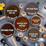 Nuovva Non Stick Pots and Pans Set 15pc Induction Granite Cream view 3