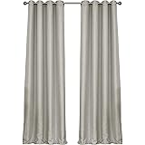 Eclipse Luxor Thermal Insulated Single Panel Grommet Top Darkening Curtains for Living Room, 52" x 63", Silver