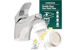 Bodibeam Bathroom Sink Faucet Water Filter, Filtration with Vitamin C Gel, Removes Chlorine & Heavy Metals, NSF Certified Hard Water Softener for Sensitive Skin Care, Made in Korea - Pure White