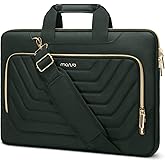 MOSISO Laptop Shoulder Bag,Computer Bag,Messenger Briefcase with Front Inverted Trapezoid Quilted Pocket