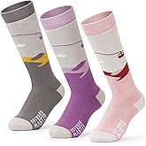 OutdoorMaster Ski Socks, Snowboarding Socks for Boys & Girls, Thermal Winter Warm & Breathable, Over The Calf Non-Slip Cuff