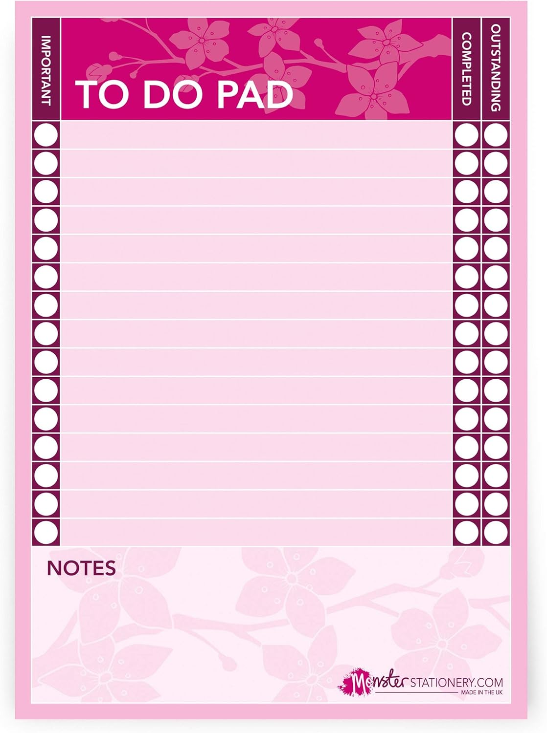 Ashton and Wright - Cherry Blossom - A5 to Do Pad/Daily Schedule Planner/Desk Pad - 60 Sheets - 80gsm - Made in UK - Image 3