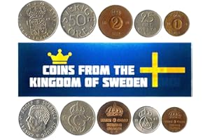HOBBY OF KINGS Sweden 5 Mixed Coins | 1 Ore to 1 Krona | Swedish Currency Since 1950