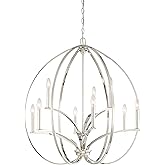 Minka Lavery Chandelier Lighting 4989-613 Tilbury, 9-Light 540 Watts, Polished Nickel