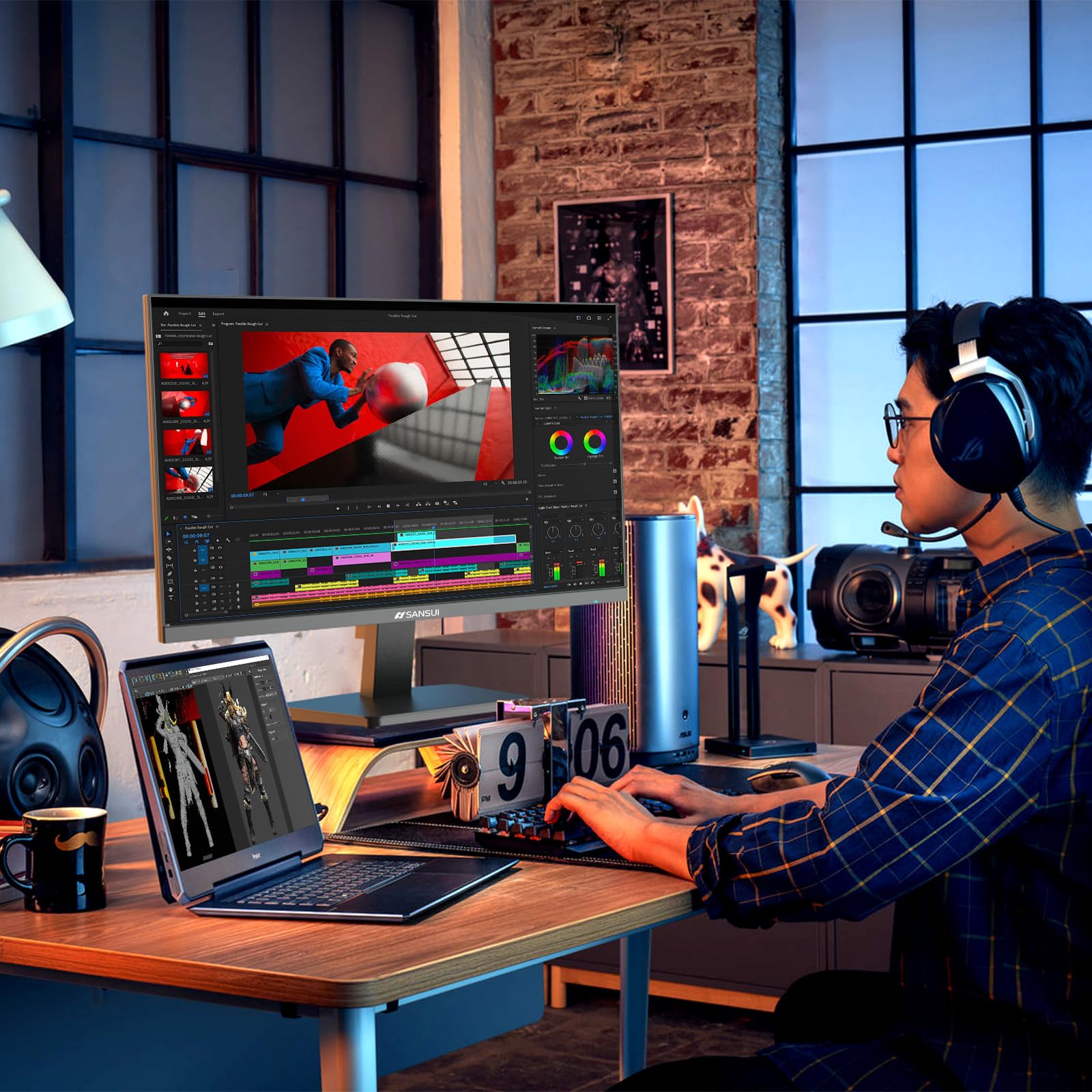SANSUI Monitor 24 inch 100Hz Computer Monitor?FHD 1080P PC Monitor?HDMI?FreeSync?HDR?Earphone Jack? Ergonomic Tilt for Home and Office