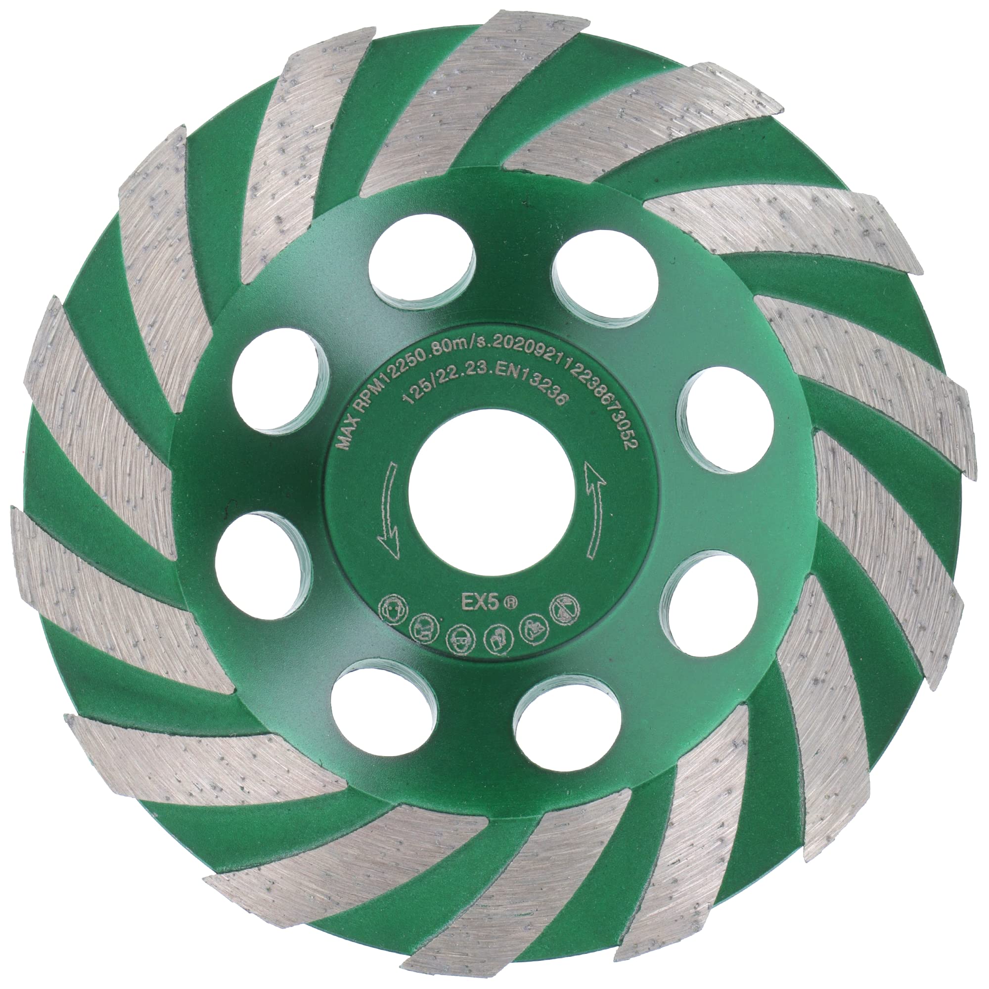 PRODIAMANT Premium Diamond Grinding Cup Wheel 125mm for Concrete and Masonry, Durable Industrial Grade, Fits 5 Inch Angle Grinders, Optimal for Professional Use