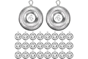 Rotatingpals 24 Pieces Fishing Disc Sinkers Weights Disc Sinker Fishing Sinkers Weights for Saltwater Catfishing Trolling Surf Tackle