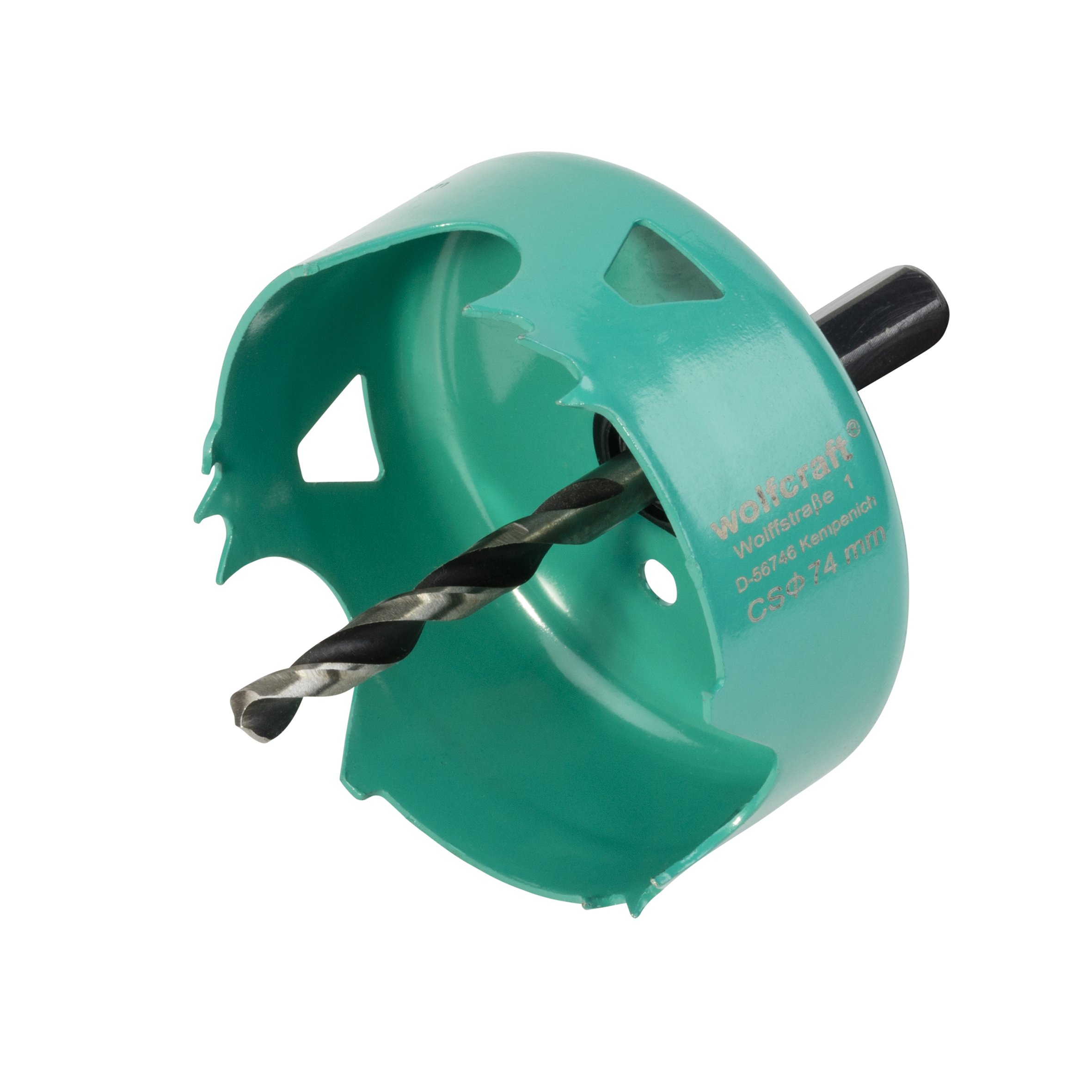 wolfcraft Carbon Steel Hole Saw, Ø 74 mm I 5969000 I for Electrical and Plumbing installations in Wood and Drywall Materials