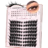 Goddvenus Pre-mapped Fluffy Eyelash Clusters Wispy Fairy Lashes Clusters with Spikes LC Curl Cluster Eyelash Extensions Natural Individual Lash Extensions False Eyelashes for DIY at Home