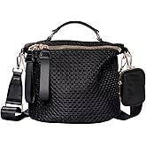 PAKFIEKS Nylon Crossbody Handbag for Women Anti-theft Purse Shopping Tote Bag Lightweight Shoulder Bag