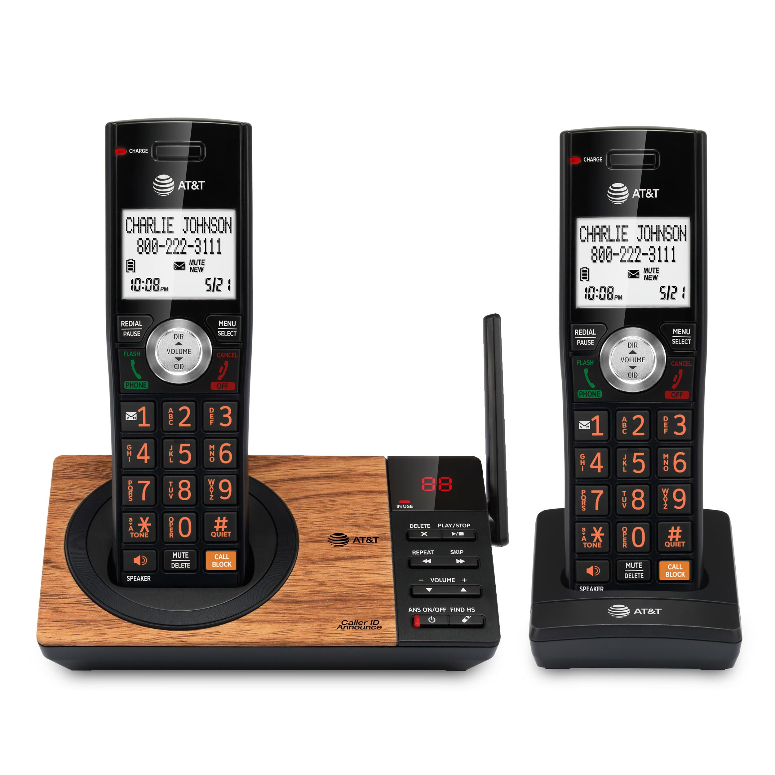 AT&T CL82267 DECT 6.0 2-Handset Cordless Phone for