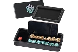 Soar Forge Sanctum Dice Box - Premium Case & Dice Tray for DND - Phone/Pen Slot, Magnetic Lid and Storage for your Sets, Mini's and More - Felt-Lined Vault Holder for D&D and RPG (Glitter Silver)