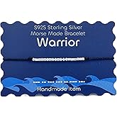 silwaver Birthday Gifts for Women, Sterling Silver Morse Code Bracelets for Women, Morse Code Inspirational Gifts Bracelets for Friends Sister Wifey Valentine's Day Gift