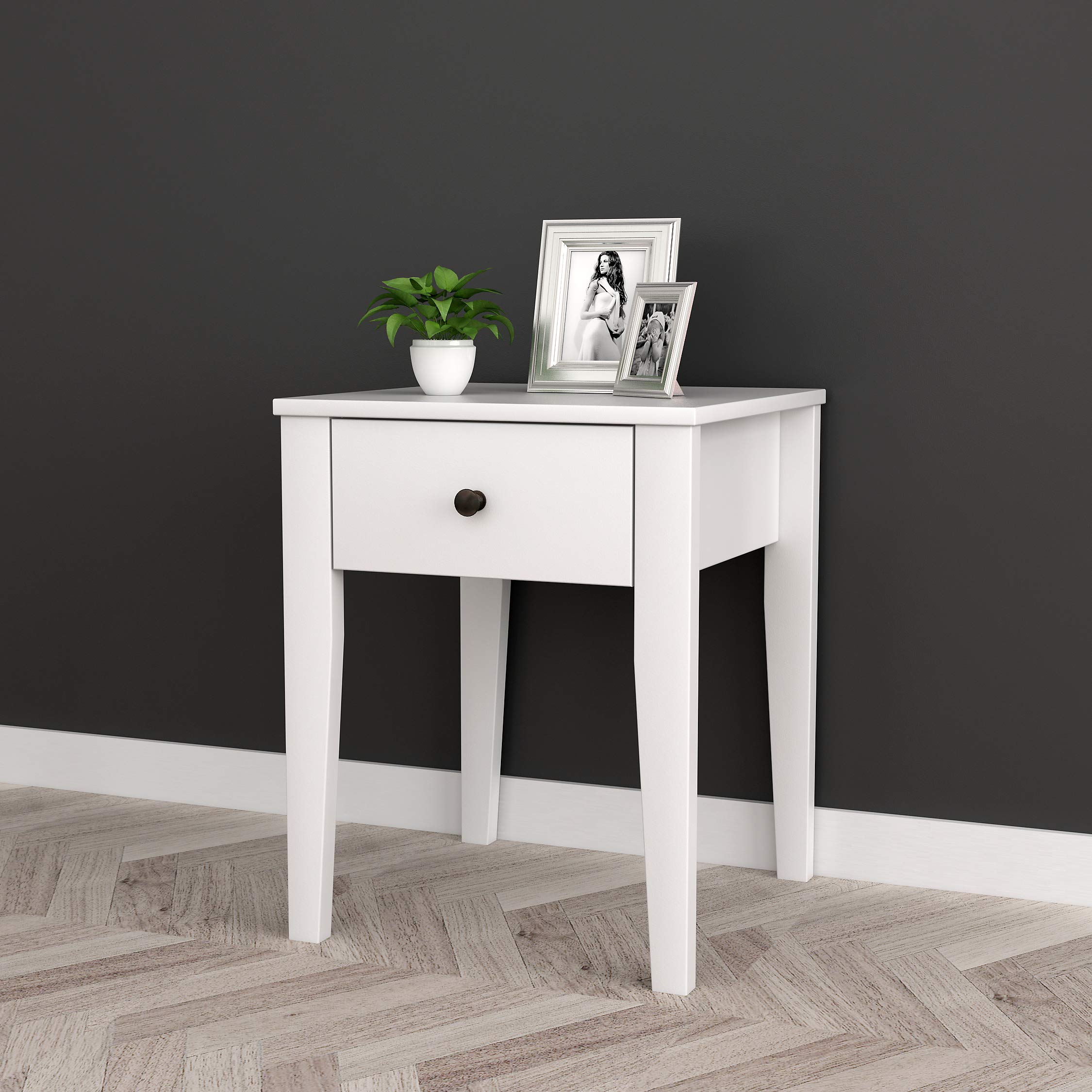 White Finish Nightstand Side End Table W Buy Online In Mongolia At Desertcart
