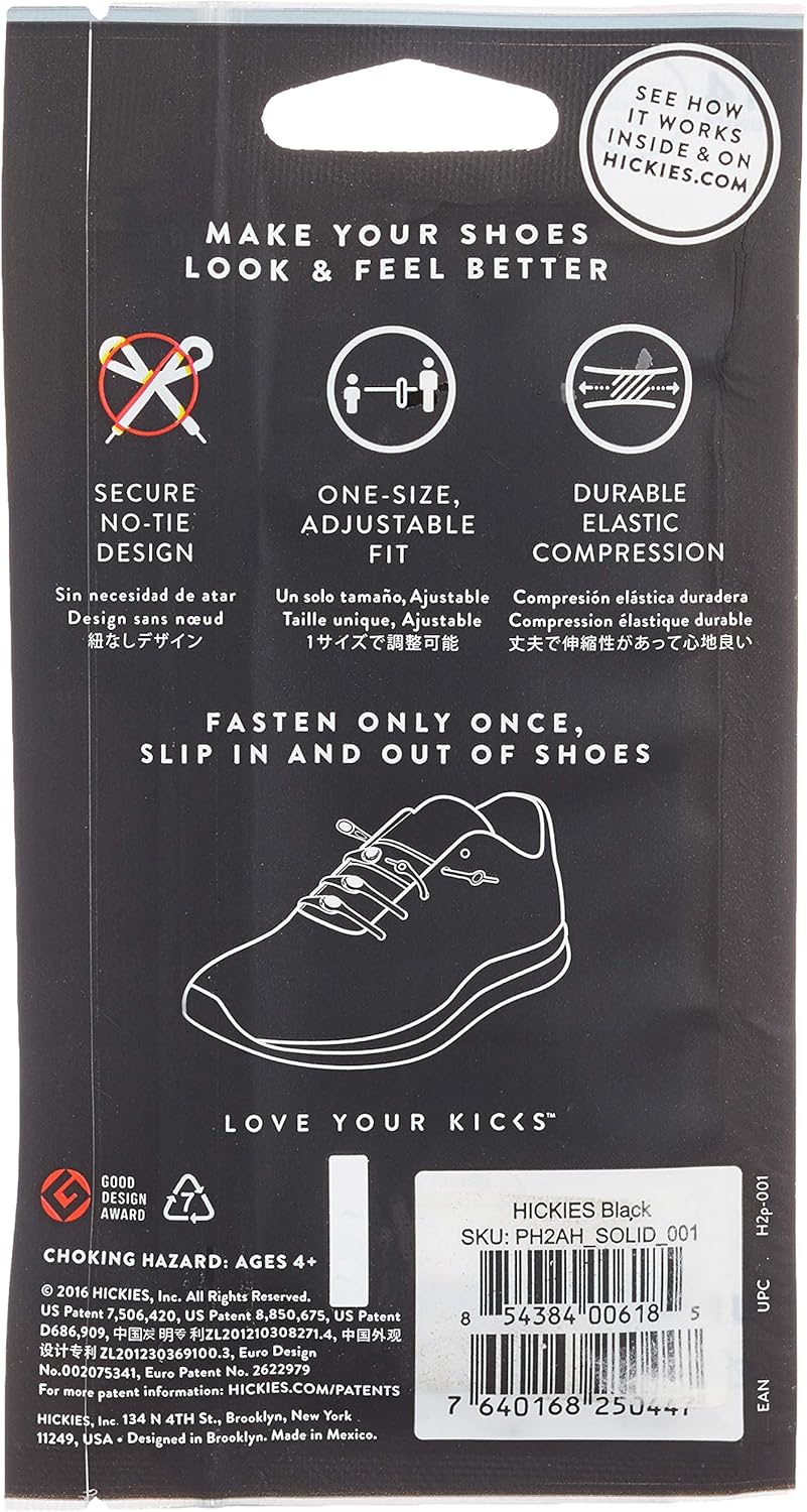 HICKIES Tie-Free Laces (2.0 New) - Black: Shoes