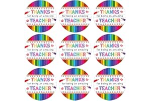 WhatSign Thank You Teacher Stickers - 1.5" Teacher Appreciation Stickers Gift Labels Thank You Label Tags for Envelope Seal Gift Wrap Cards Boxes Party Decorations