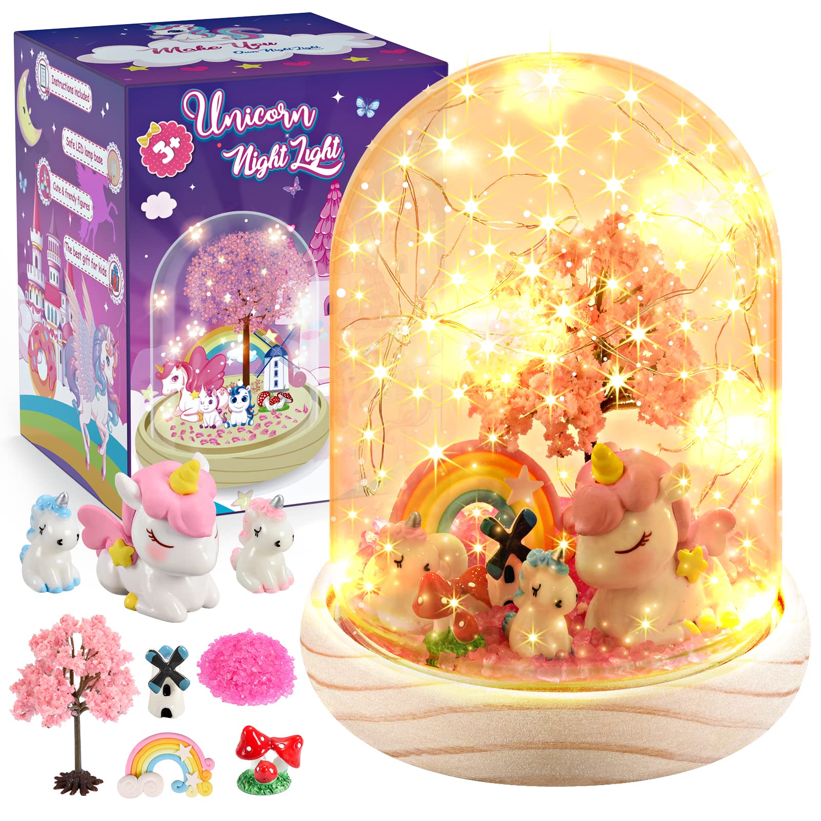 Dislocati Craft Kits for Kids-Unicorn Toys Gifts for Girls-DIY Unicorn Night Light-Gifts for 3-9 Year Old Girls Birthday Presents