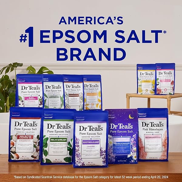DR TEAL’S SALT SOAK WITH PURE EPSOM SALT, ELDERBERRY, 3 LBS