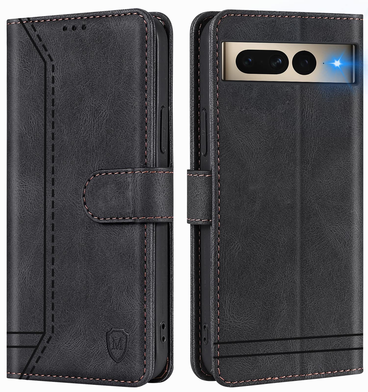 GoodcAcy for Google Pixel 8a Case Leather Wallet Book Flip Folio Stand View Magnetic Closure with Card Slots Cover Case Compatible with Google Pixel 8a (Black)