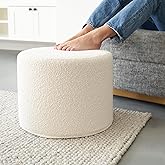 ZICOTO Beautiful Boucle Pouf Ottoman and Foot Rest - Elevate Your Living Room Decor with Lightweight Comfort and Charm - A Ro
