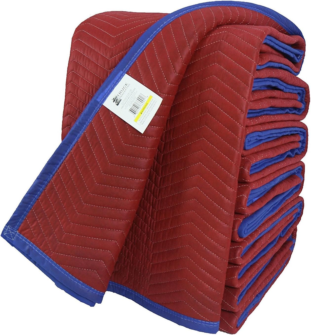 TruckTrailerPro Moving Blankets, 72 X 80 Inches Delux Moving Blankets, 85 Lbs/Dozen, Red/Blue, Cheap, Pack of 12